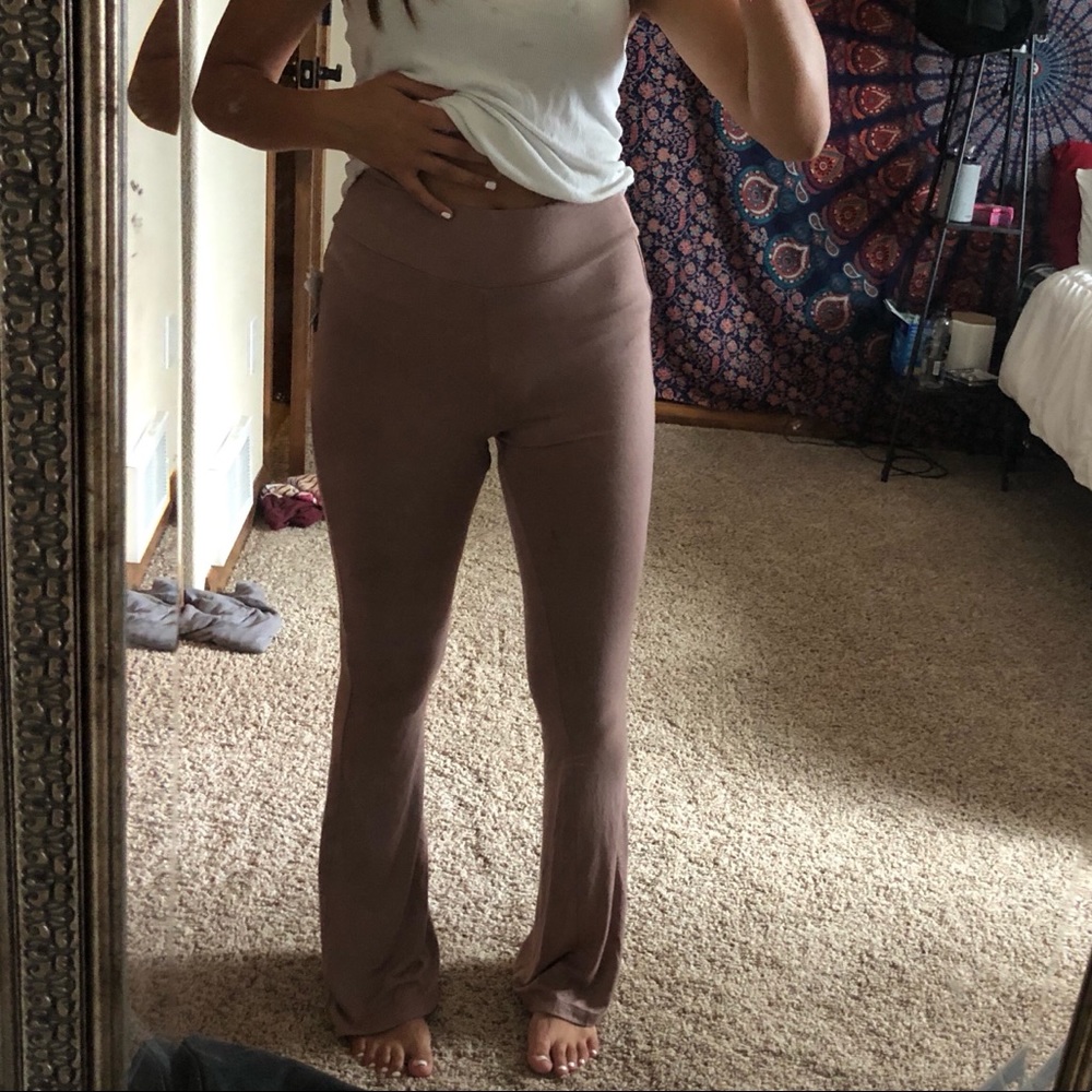Dusty rose High waisted flare yoga pants